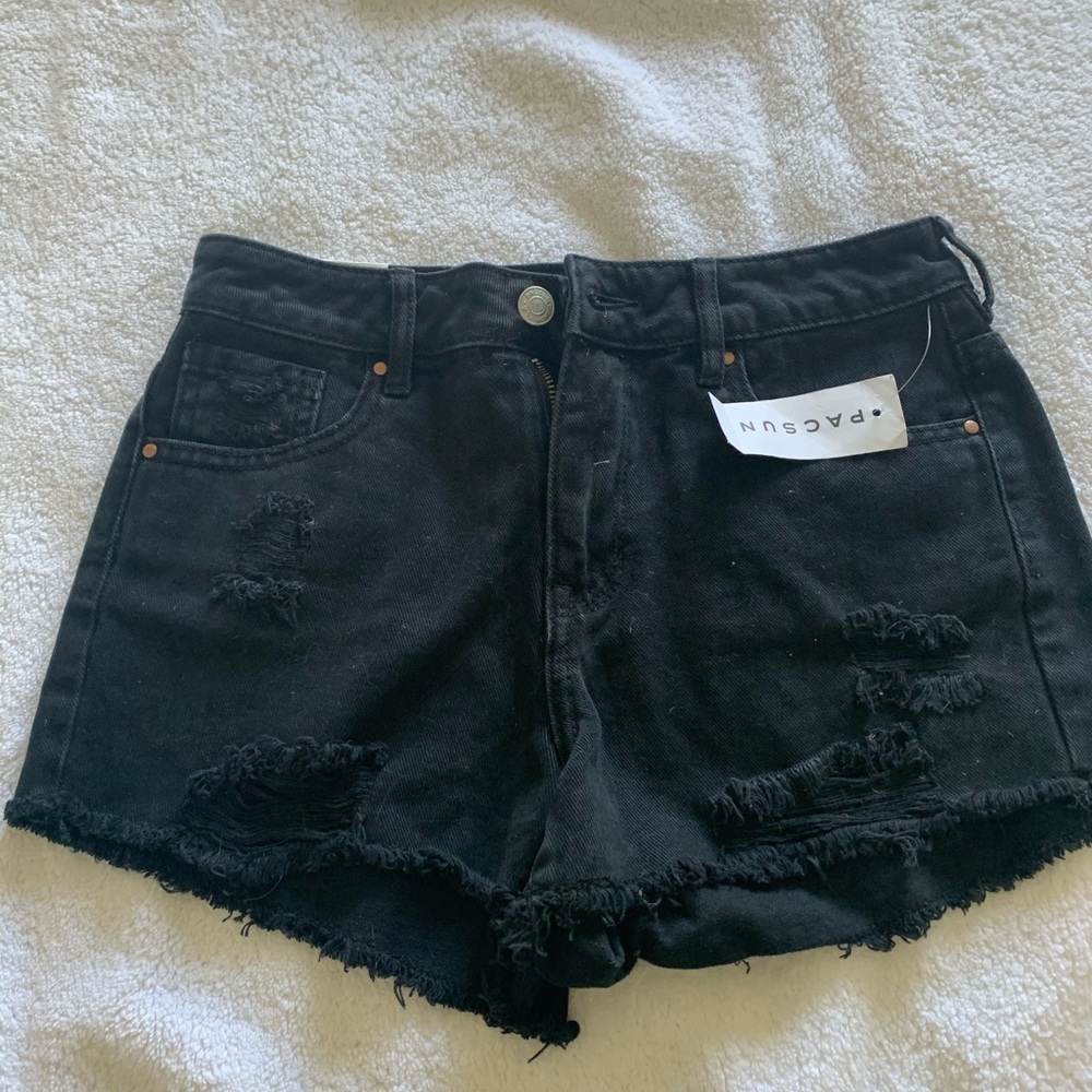 Black Distressed shorts